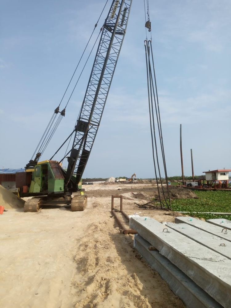 Berthing terminal works at the Agbara foreshore, Lagos