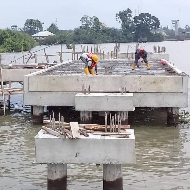 Berthing facility under construction at the Bovas Oil and Gas depot, Warri